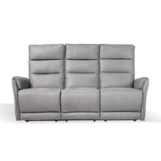 Divano 3 posti con 2 recliner elettrici in nabuk grigio chiaro  187 x 98 x 109 cm