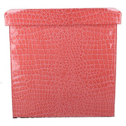 Puff ecopelle rosso quadro cm30x30h30