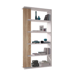 Libreria aperta design bianco rovere cm 90 x 25 x 180 h