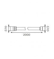 Flessibile doccia in acciaio con doppia agganciatura da 200 cm.