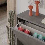 Scarpiera a ribalta grigio retro L 73 x P 26 x 82.5 cm