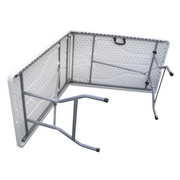 Tavolo pieghevole richiudibile a valigia in resina Bianco struttura in ferro 244X76X74 EG45065