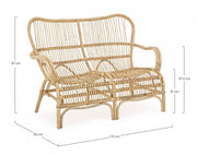 Divano per esterno in rattan due posti CLARITA 119x83x h87 cm