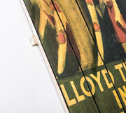 Stampa su legno con tela multicolor 60x100 cm