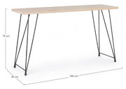 Consolle in acciaio con piano in legno DISTRICT 140x39x h79 cm