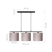 Lampada a sospensione Medusa ASZ1532 con paralumi tessuto beige