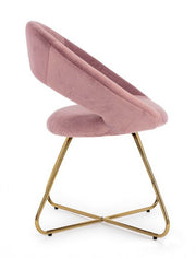 Poltrona Vanity Oro in velluto rosa