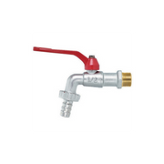 Rubinetto a sfera con portagomma e leva rossa 1/2