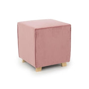 Pouf in velluto vintage Rosa Antico ADELINE 40x40x h44 cm