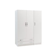 Armadio 3 ante con cassettiera  Bianco Frassinato Cm 135x52xH 210