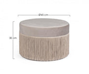 Pouf Leilani effetto velluto grigio chiaro D45 cm