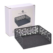 Portatovaglioli metallo frecce grigio scuro quadrato cm16,5x16,5x6