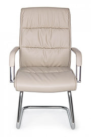 Poltrona da ufficio in ecopelle con braccioli Sydney Tortora