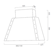 Cappa aspirante DAYTONA in acciaio inox silver cm 80