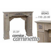 Cornice finto caminetto tortora cm  110x23x95