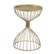 Tavolino metallo oro clessidra tondo cmø44h62