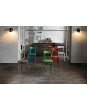 4x Sedia in legno laccato Brera pesca STS