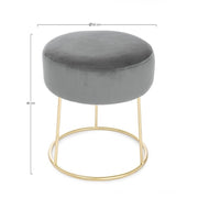 Pouf clarissa grigio oro design cm 35 x 40 h