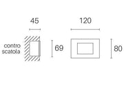 Incasso Vetro 3W Led 4000K  linea spina  bianco