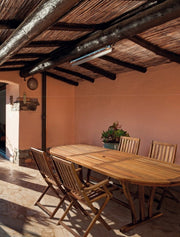 Tavolo per esterno in legno di Acacia Ovale Allungabile 150-200x90x h74 cm