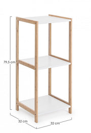 Scaffale Brooklyn bagno cucina bianco bamboo