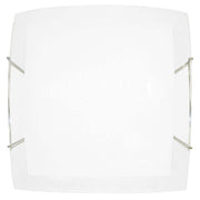 Plafoniera con ganci in filo di acciaio e vetro lastra bianco - 1xE27