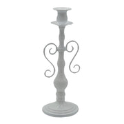 Portacandele candelabro metallo bianco 1 posto cmø11h30,5