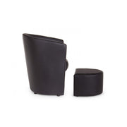 Poltrona in similpelle con pouf estraibile Nero RITA 64,5x 59,5x h78 cm