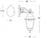 Applique Media In Basso E27  linea old  nero