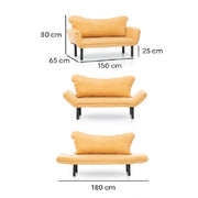 Divano Chatto grigio 2 posti con braccioli reclinabili