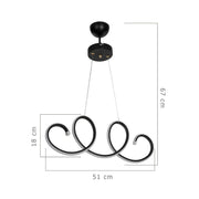 Lampada a sospensione LED Afra forma spirale nera MDL4441