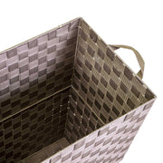 Rectangular dove gray lined polyester basket cm40x30h53