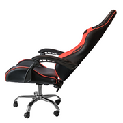 Sedia gaming in ecopelle da ufficio reclinabile Rosso e Nero 64x53x h123/133 cm