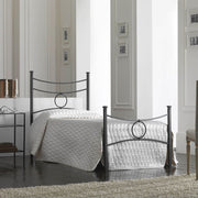Letto in ferro singolo con pediera Nero CONCA 92x208x h117 cm