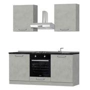 Cucina Krant cemento 180 centimetri con elettrodomestici