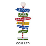 Cartello metallo indicazioni led multicolor cm46x16,5h106,5