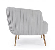 Divano 2 posti effetto velluto grigio chiaro Linsay cm 129