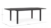 Tavolo allungabile antracite in alluminio stile classico cm 160-240x90