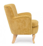 Poltrona vintage Chenille Imbottita in velluto Ocra