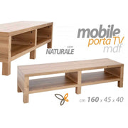 Mobile porta tv  in mdf naturale tavolino basso cm 160 x 45 x 40 h