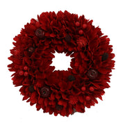 Crown with bordeaux pine cones cm ø30h8