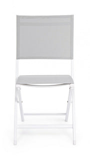 Sedia Per Esterno In Alluminio Bianco Grigio Elin 47X57X H88 Cm