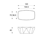 Tavolino moderno pietra fossile grigio cm 120 x 70 x h 40