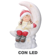 Bambina plastica luna led bianco cm36,5x21h52