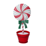 Caramella metallo lecca-lecca con vaso rosso cm11,5x9h25,5