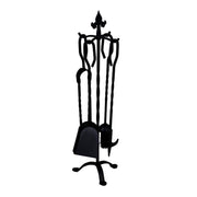 Metal fireplace accessories 4 pieces on base cm22x22h68