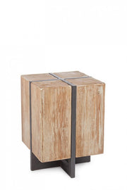 Sgabello legno metallo industriale Garrett 45h cm