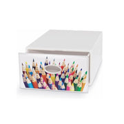 Cassetto contenitore multiuso da riordino 28x40x15 H qbox Art Deco Domopak