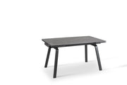 Tavolo allungabile con top in pietra effetto marmo nero 140/200x80x76h cm