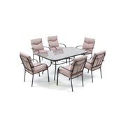 Set dining Antracite cuscini sedie Beige MADAGASCAR